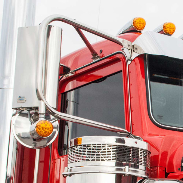 Extended Kenworth W900 Mirror Brackets for Cab Mounted Mirrors by 12 Gauge Customs