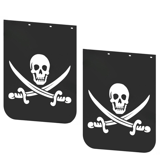 24" x 30" Black Jolly Roger Pirate Flag Poly Mud Flap