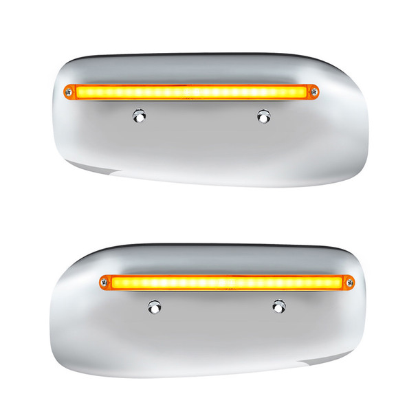 Peterbilt 389 589 Rear Headlight Housing Covers With Turn Signal LED Light Bar
