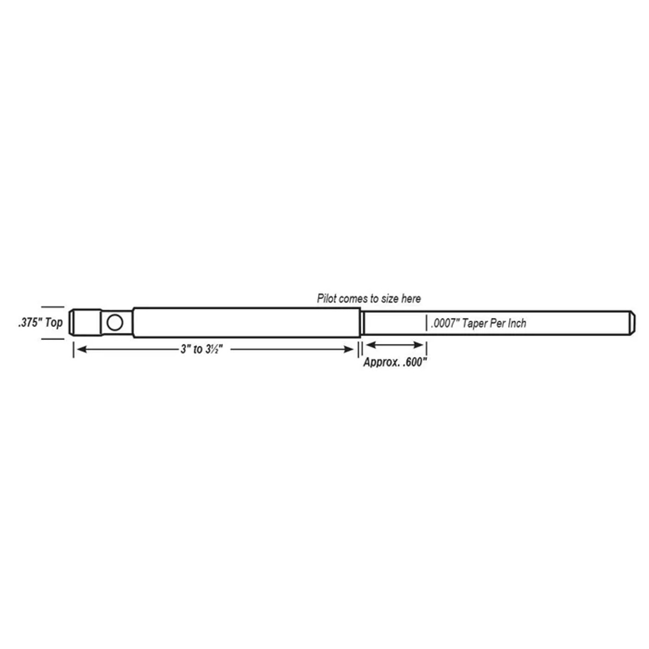 Goodson .375" Top Solid-Tapered High Speed Steel Pilot 6.00" OAL