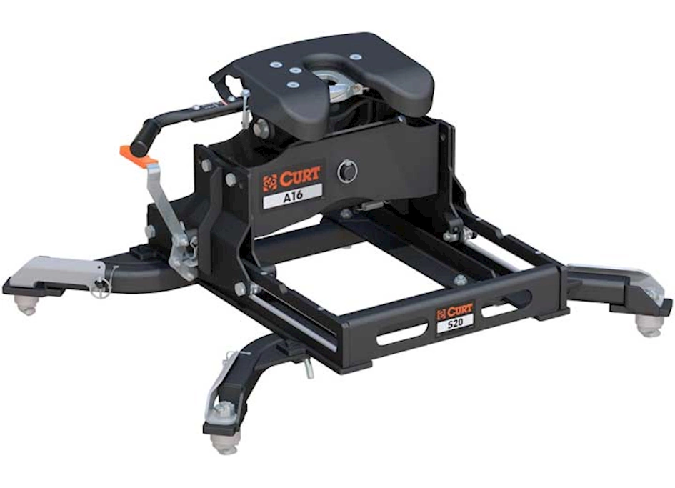 Curt Manufacturing (kit 16520+16564+16022)a16 sliding 5th wheel hitch 16k ram 2500/3500 6.5ft puck system
