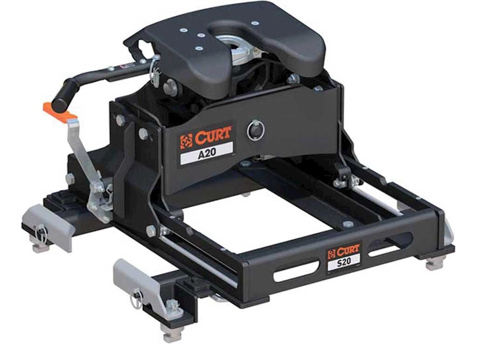 Curt Manufacturing (kit 16540+16564+16023)a20 sliding 5th wheel hitch 20k silverado/sierra 6.5ft puck system