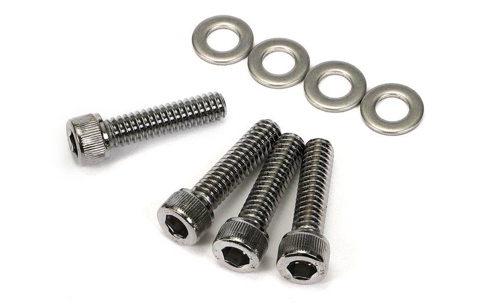 TD9434 - 1/4"-20 x 1" HEX SOCKET (Allen) Style Valve Cover Bolts and Washers (set of 4)- CHROME