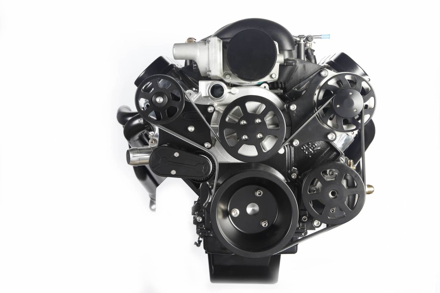 EMSMS107-18RMB - LS CHEVY ELITE S-DRIVE PLUS 8 RIB PS FOR REMOTE RESERVOIR, NO AC, ATI RACING BALANCER