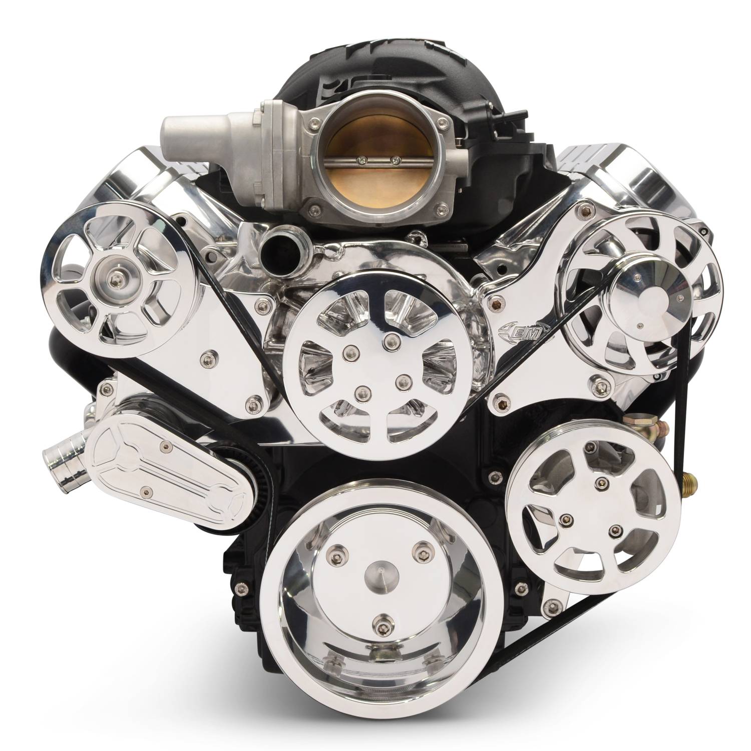 EMSMS107-18RP - LS CHEVY ELITE S-DRIVE PLUS 8 RIB PS FOR REMOTE RESERVOIR, NO AC, ATI RACING BALANCER