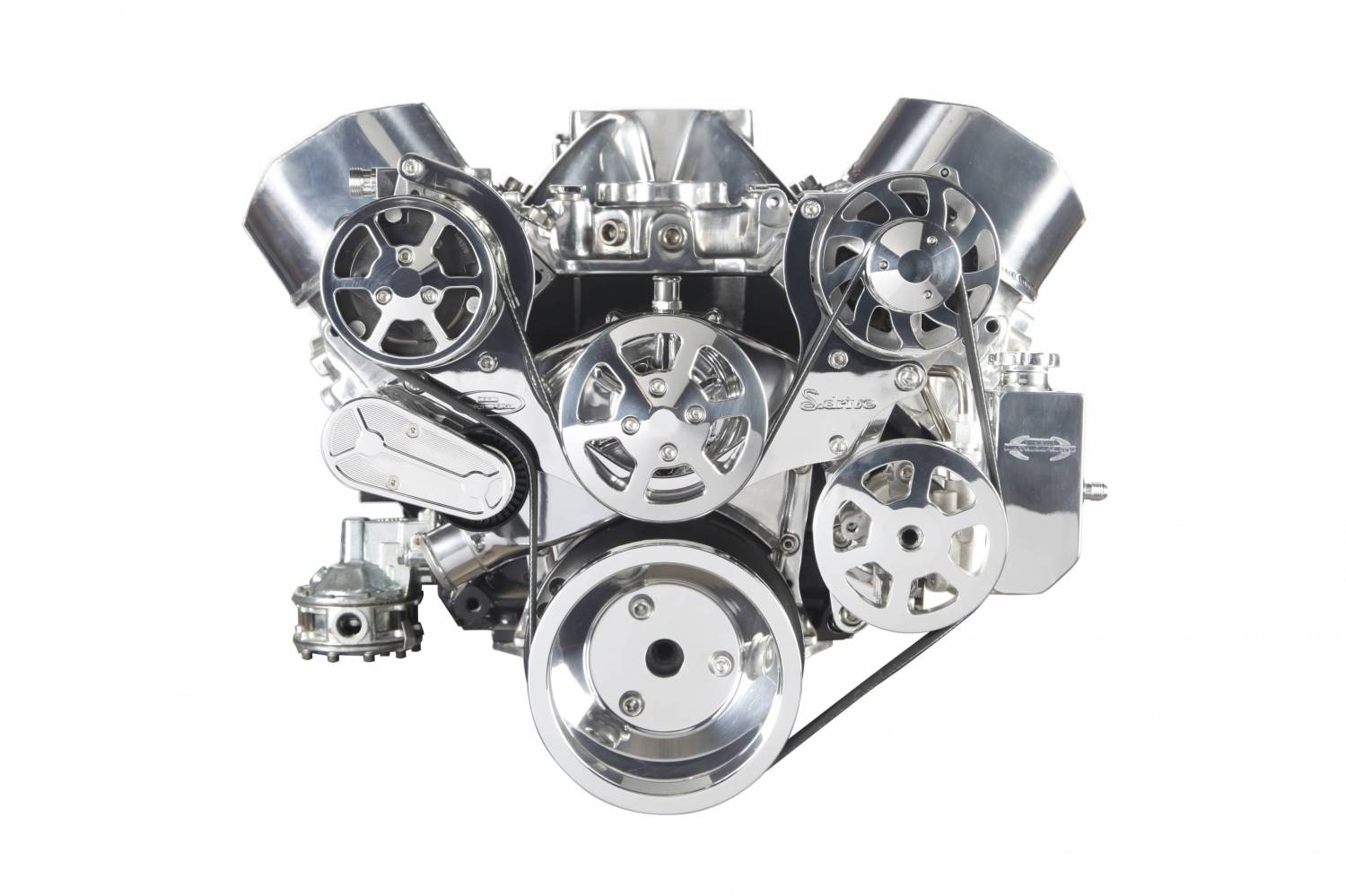 Eddie Motorsports BBC Accessory Drive S-Drive 6 Rib with Alt, A/C and P/S (with attached billet reservoir) Polished MS107-50BP