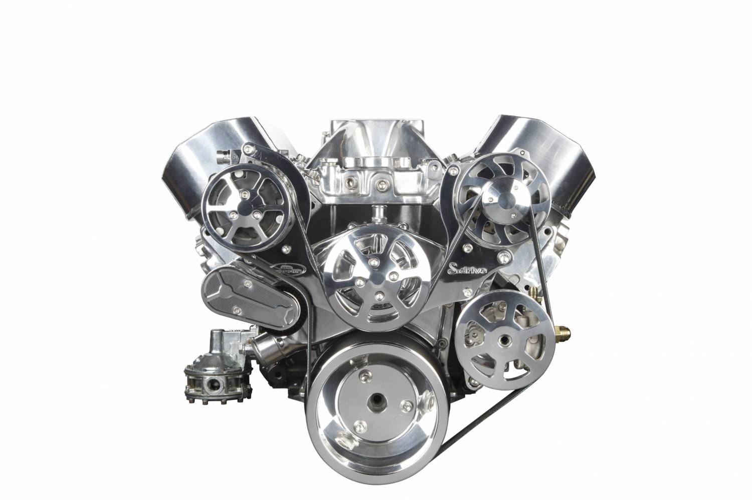 Eddie Motorsports BBC Accessory Drive S-Drive 6 Rib with Alt, A/C and P/S (with pump for remote reservoir) Polished MS107-50RP