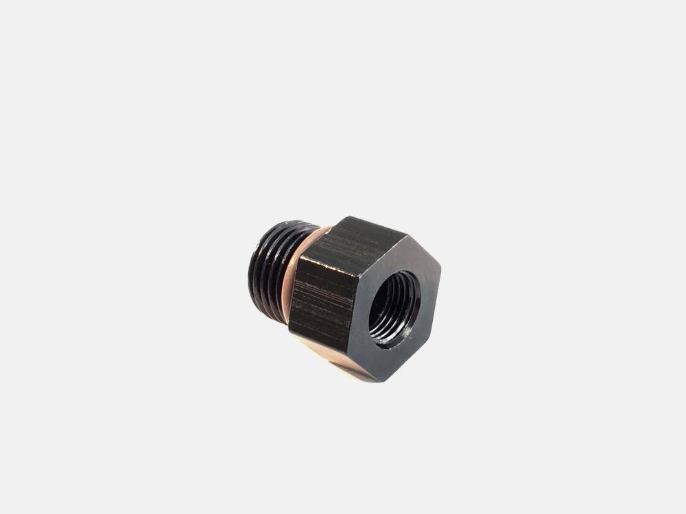 Port Plug with Gauge Port -6 with 1/8 FPT Black Fragola 481426-BL