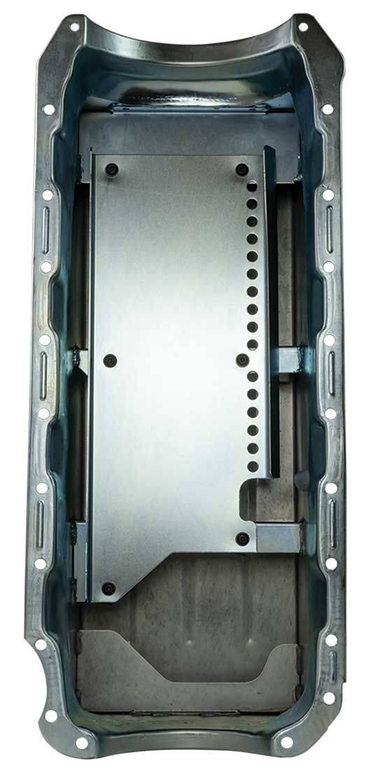 Oil Pan, BBC Mark IV, Straight Box Sump, Wet Sump, 11 Quart, 8" Deep, Steel Moroso 20025