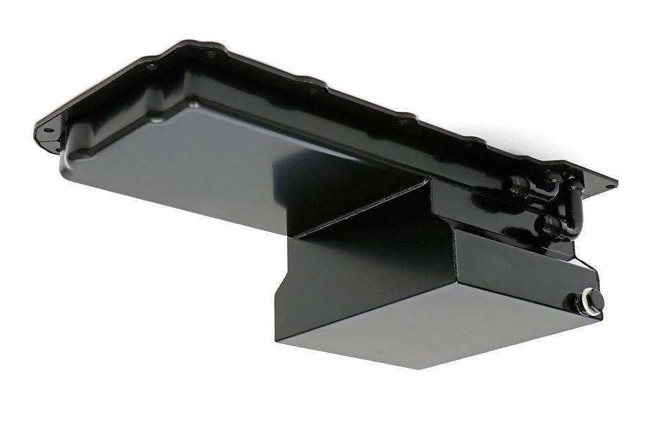 LS Engine Swap Oil Pan; 67-69 Camaro, 65-72 Chevelle, Nova Black Trans Dapt 0173