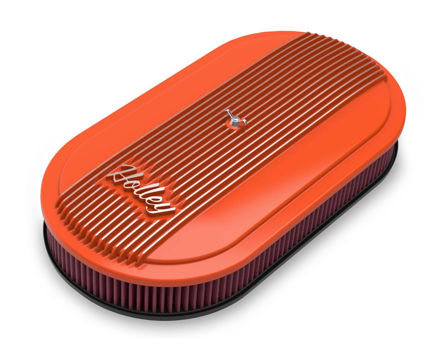 Holley Vintage Series Oval Air Cleaner - Factory Orange Machined 120-403