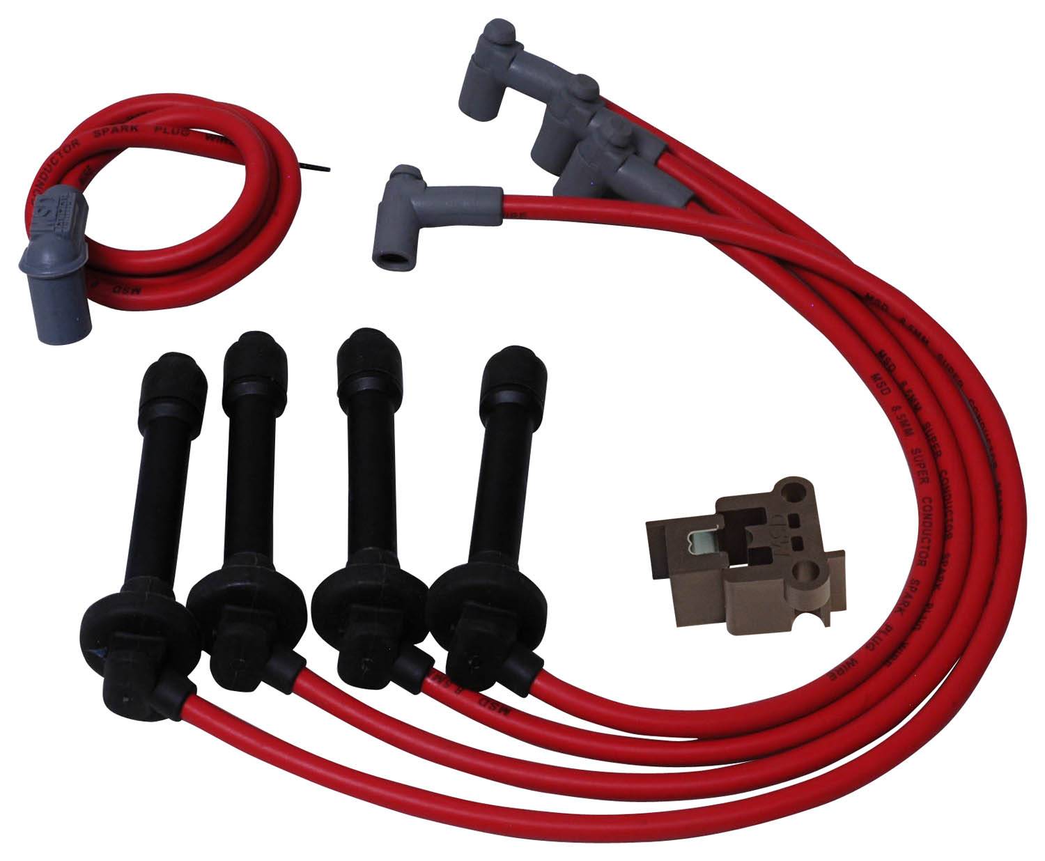 MSD Super Conductor Spark Plug Wire Set, Honda Civic 1.6L '92-'00 W/Tower Cap 35359