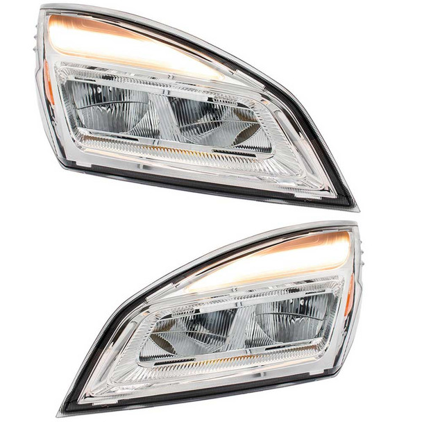 Freightliner Cascadia 2018-2023 Chrome High Power LED Headlight A66-01512-004 A66-01405-003