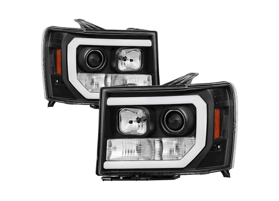 Spyder Automotive 07-13 sierra1500/2500/3500 version 2 projector headlights-light bar drl led-black
