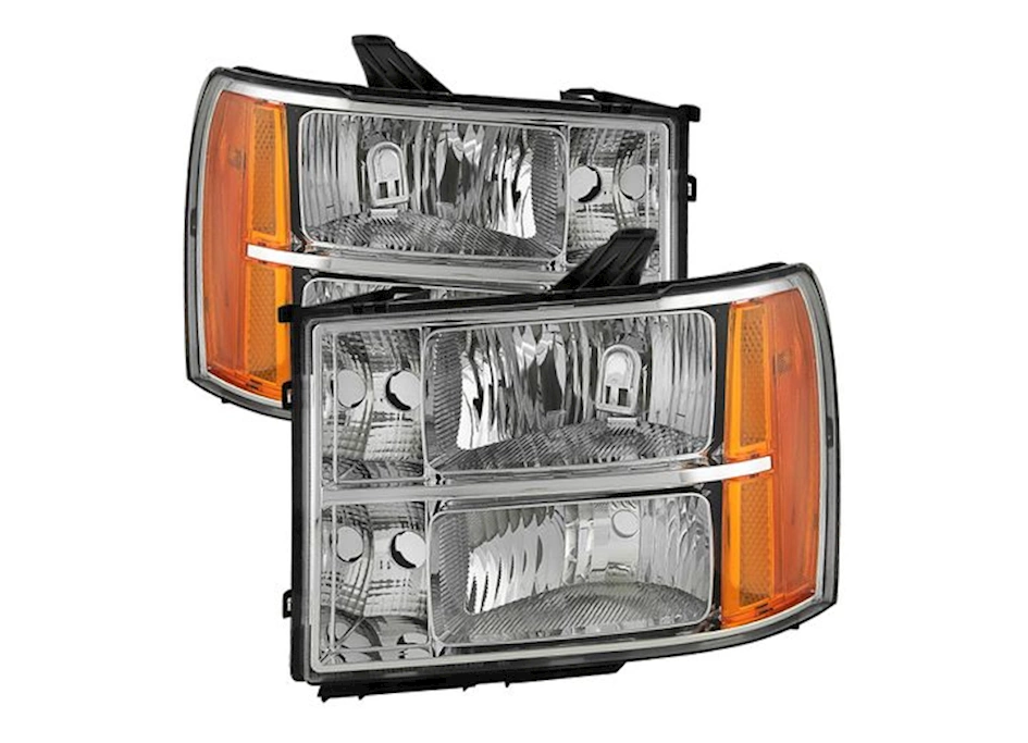 Spyder Automotive 07-13 sierra crystal headlights-chrome