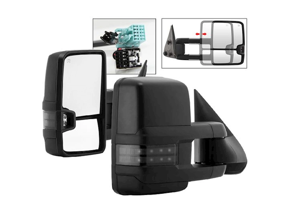 Spyder Automotive (xtune )03-06 silverado g2 power heated smoke led signal telescoping mirror - se
