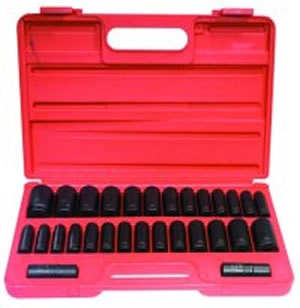 Sunex SUN5153DD - SOCKET SET IMPACT 1/2IN. DR. 29PC SAE/MET DBLDEEP