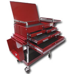 Deluxe Service Cart w/ Locking Top, 4