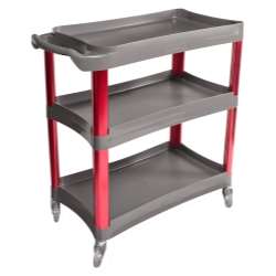 3 Shelf Plastic Cart with Anodized Aluminum Legs