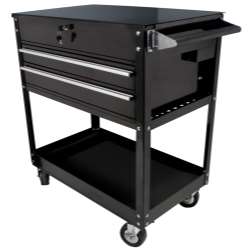 Black 2 Drawer Service Cart