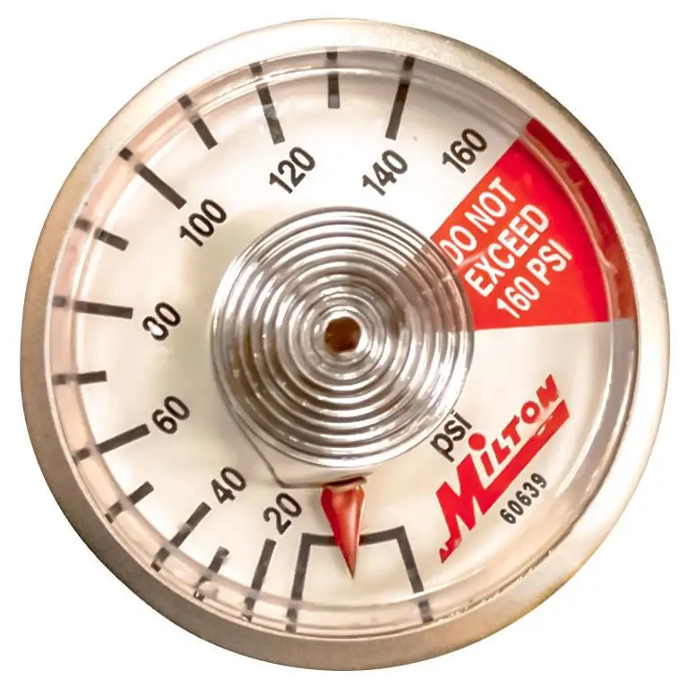 Milton 1/8" NPT Center Back Mount Pressure Gauge